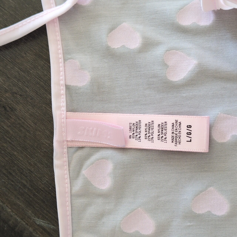 Pink Heart Patterned Sheer Slip Dress - Picture 3 of 3